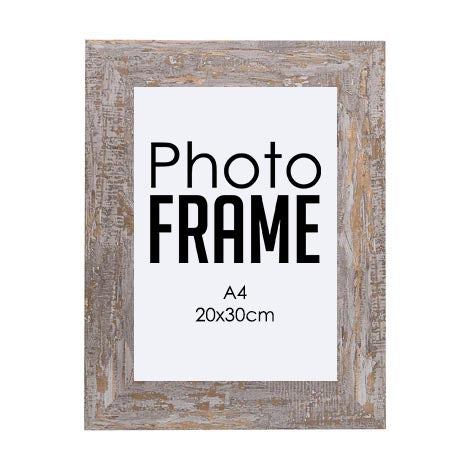 Photo Frame - A4 20x30cm- Wood Stressed (FRAME ONLY)