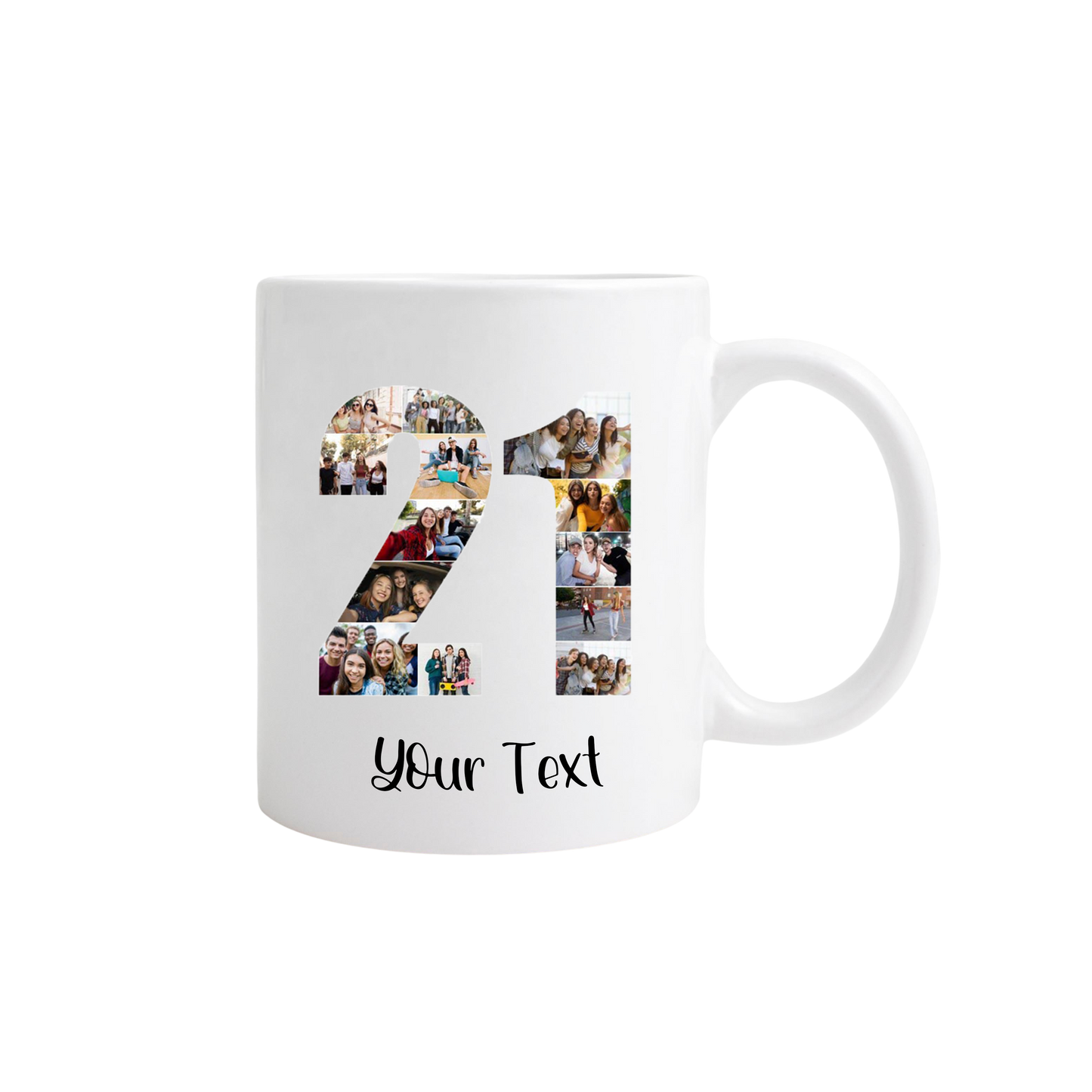 Personalised Number Photo Collage on Acrylic, Slate, Mug or Magnet (13 Photos) 21st BIRTHDAY