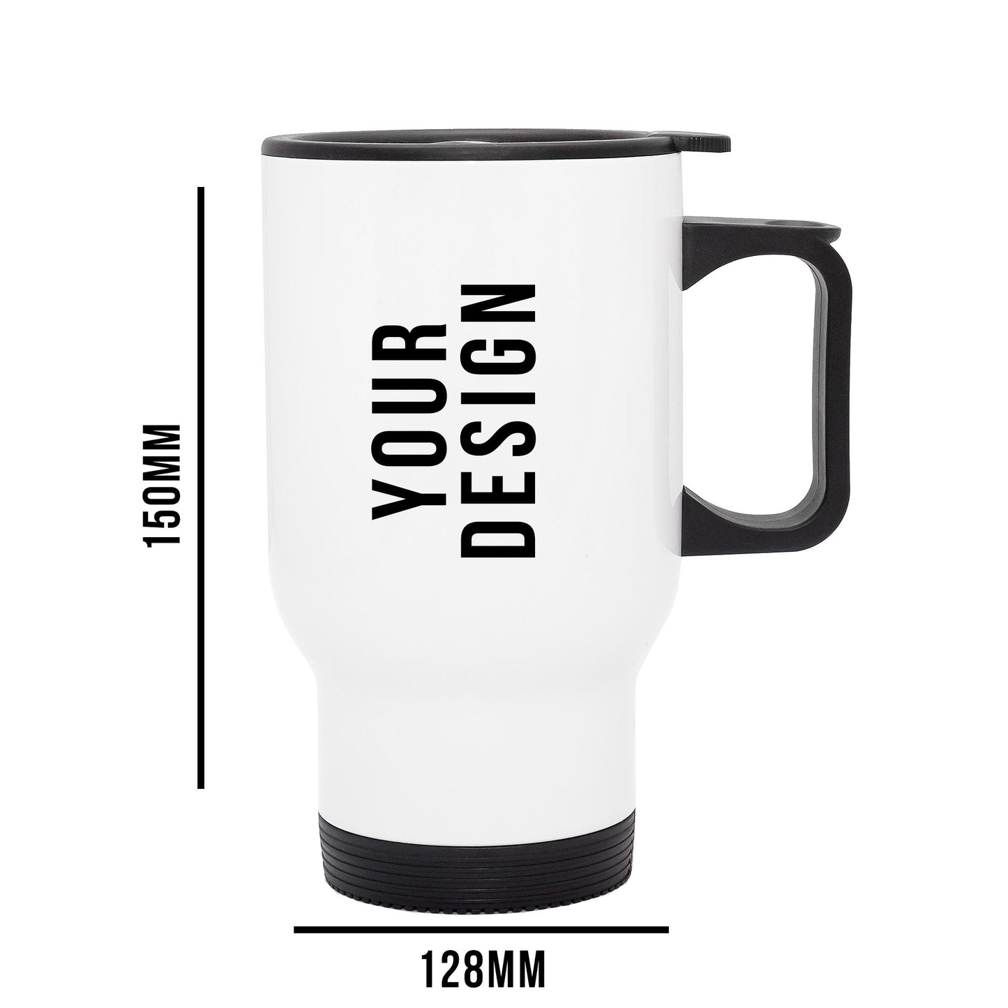 Personalised Double wall Stainless Steel travel mug (White)