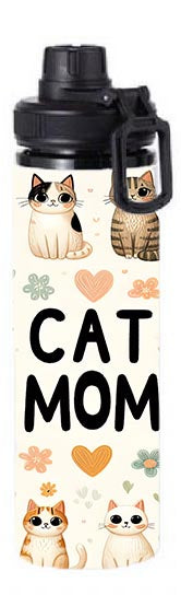 Cats - Cat Mom Design on Tumbler, Can, Flask, or Water bottle
