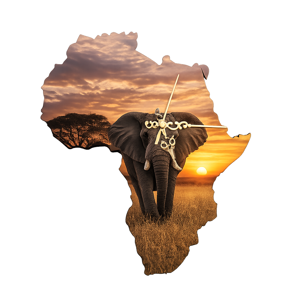 Personalised Africa Map Wall Clock | Custom Photo Clock | Ready to Hang
