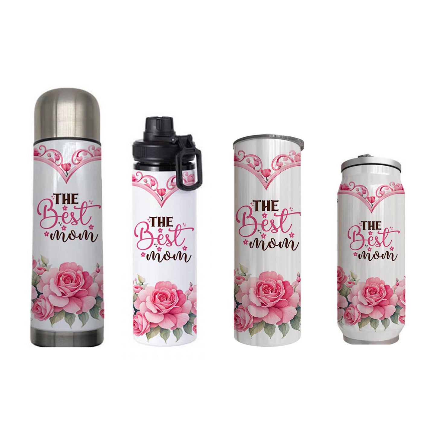 Mom - The Best Mom Design on Tumbler, Can, Flask, or Water bottle