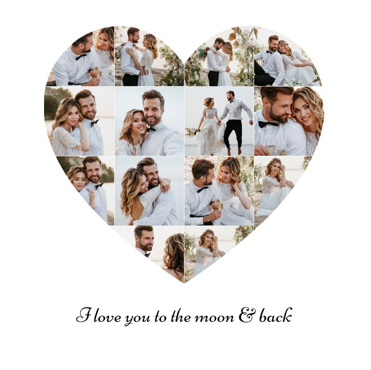 Heart Photo Collage on ready-to-hang Canvas (14 Photos)