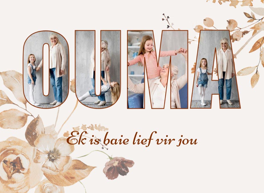 Ouma Photo Collage ready-to-hang Canvas