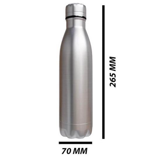 Personalised Double wall Stainless Steel 500ml water bottle (Silver)