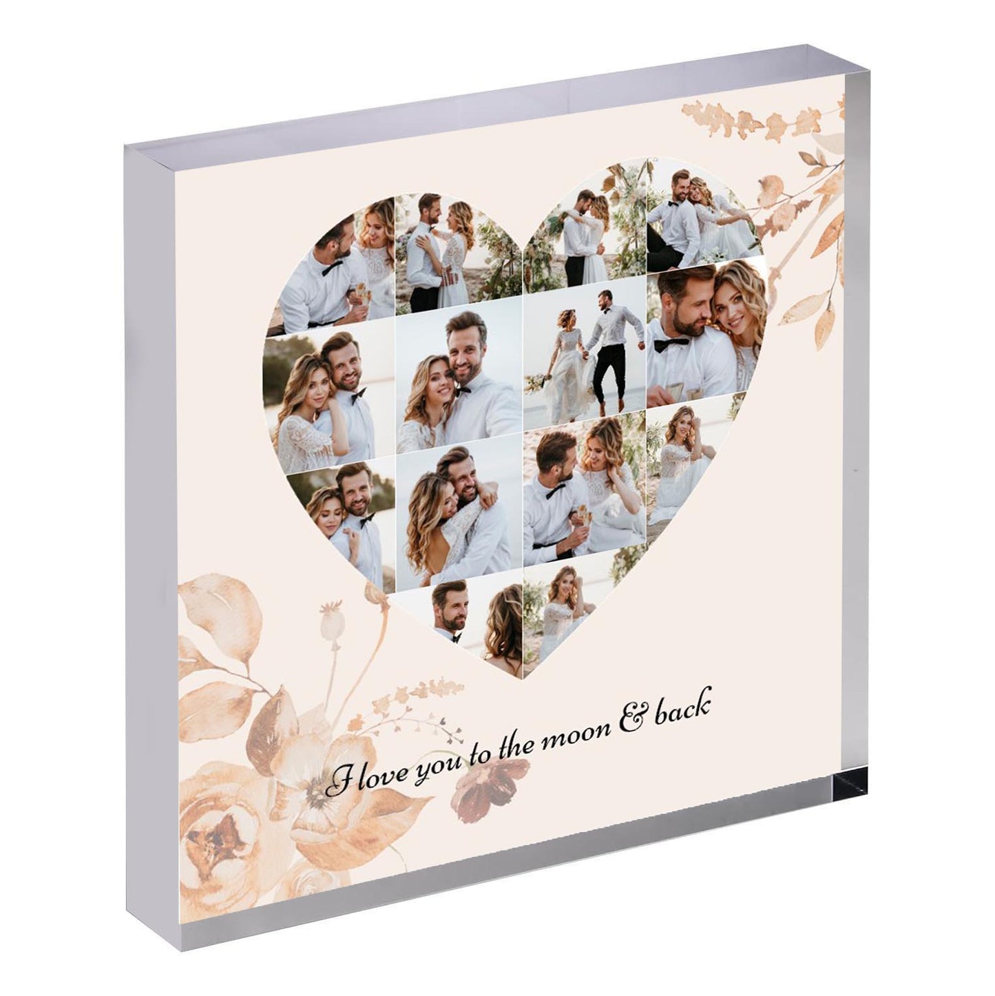 Heart Photo Collage on Acrylic, Slate, Mug or Magnet (14 Photos)