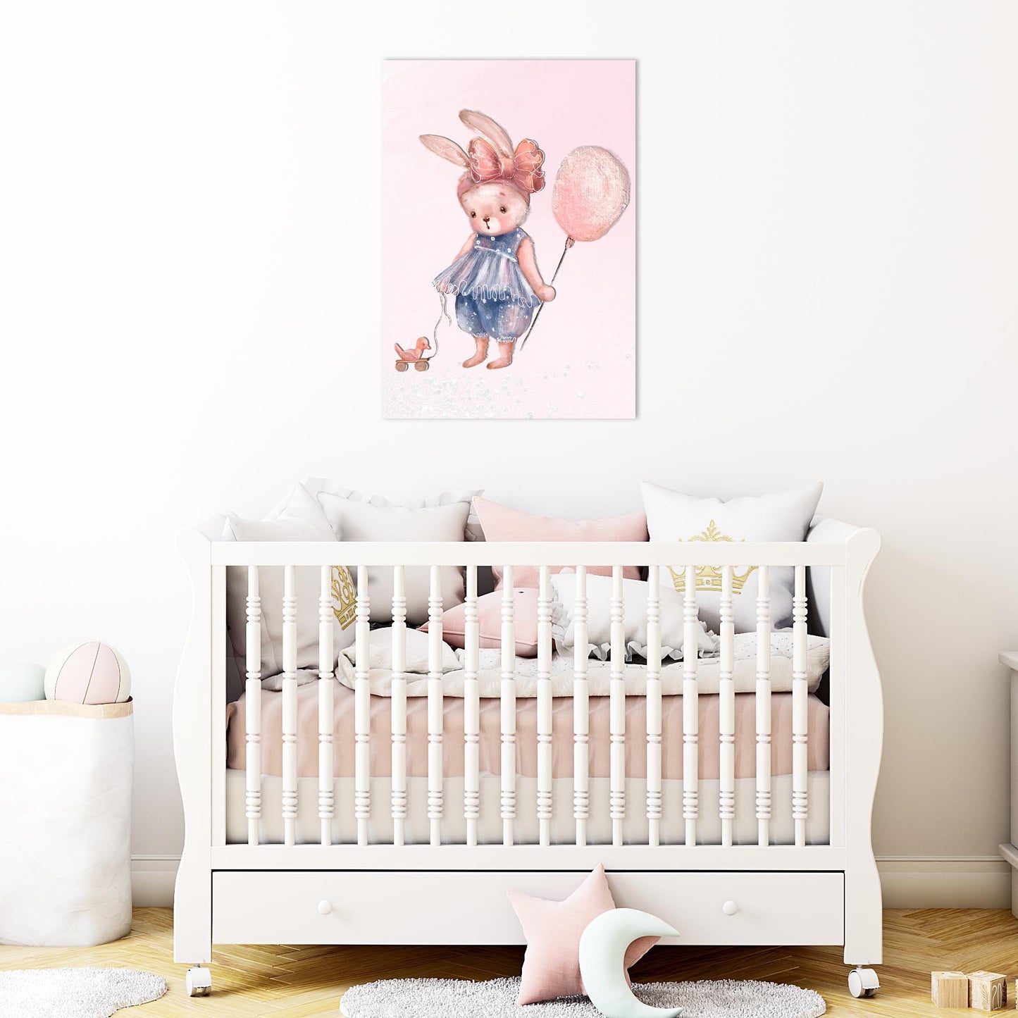 Girls: Set of 1 - Cute Bunny with balloon