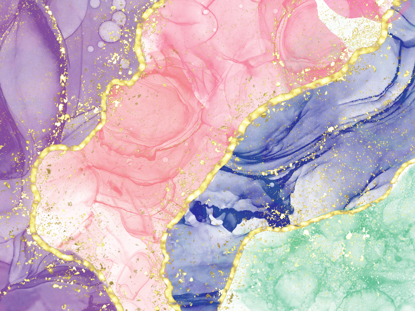 Alcohol-Ink-Gold-Glitter Canvas Prints Canvas & More A1 Purple-Pink-Blue-Green-Gold Glitter