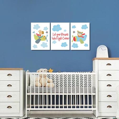Boys: Set of 3 - Let your Dreams take Flight Conner Canvas & More