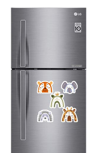 Animal Rainbows Fridge Magnets - (5 PER PACK) (UK)