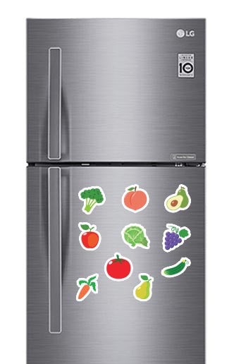 Fruit and Vegetable Photo Fridge Magnets (10 PER PACK)