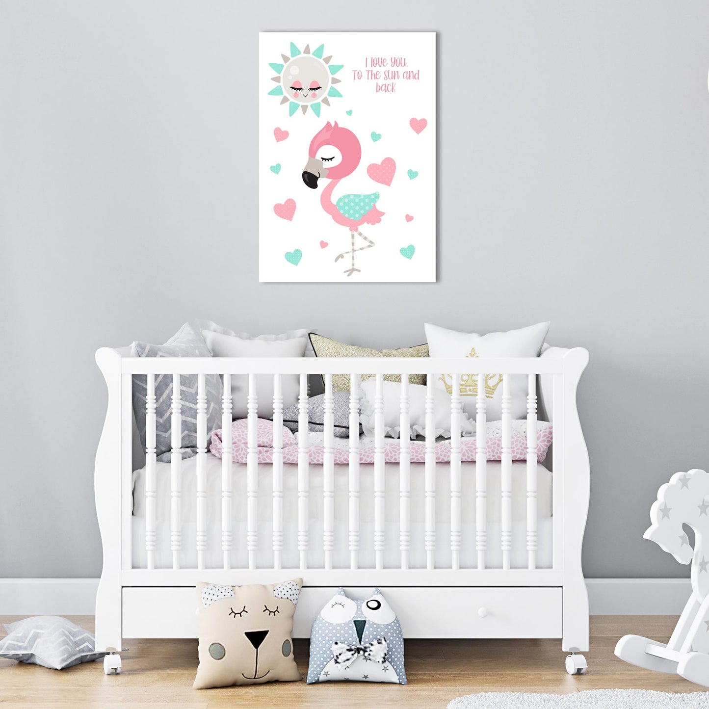 Girls: Set of 1 - I love you to the Sun and back (Flamingo)