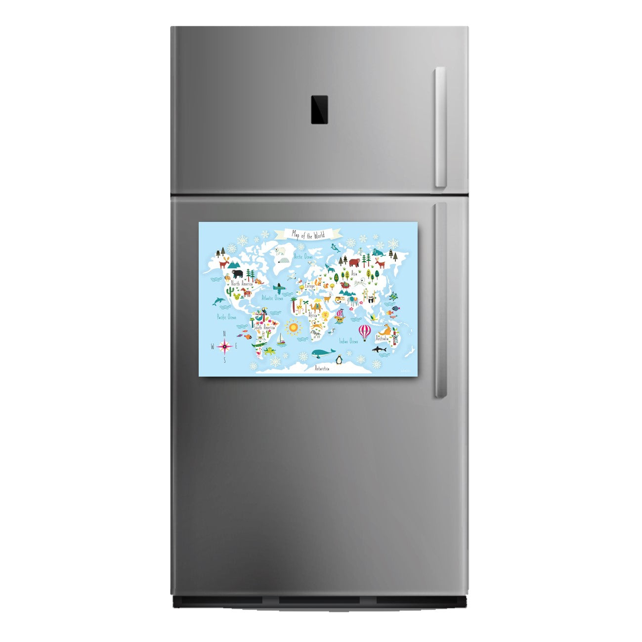 Kids World Map Fridge Magnet (A3)