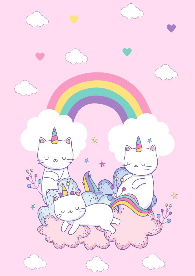 Girls: Set of 1 - Cute unicorn Cats