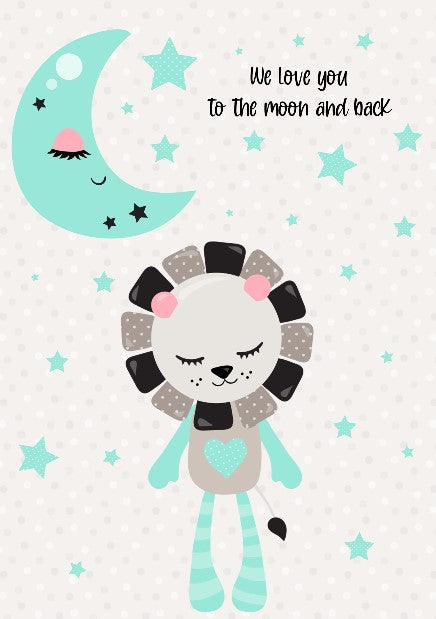 Boys: Set of 1 - We love you to the moon and back (Lion)