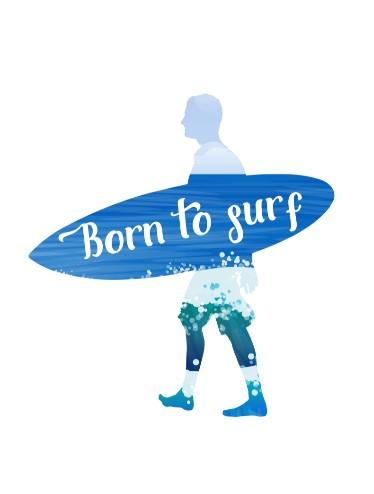 Set of 1: Born to surf Canvas & More