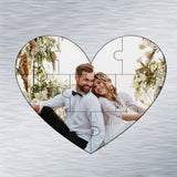 Heart-Shaped Photo Fridge Magnet PUZZLES- personalised (4 PER PACK) (UK)