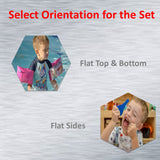 Hexagonal Photo Fridge Magnets - personalised (9 PER PACK) LARGE 10cm x 10cm (UK)