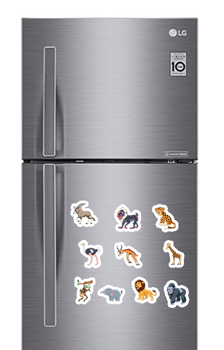 Cartoon Safari Pack (1) Photo Fridge Magnets - (10 PER PACK) (UK)
