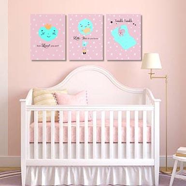 Set of 3 Girls Twinckle Twinckle Canvas & More