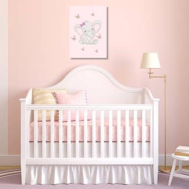 Girls: Set of 1 - Little Elephant Girl Canvas & More