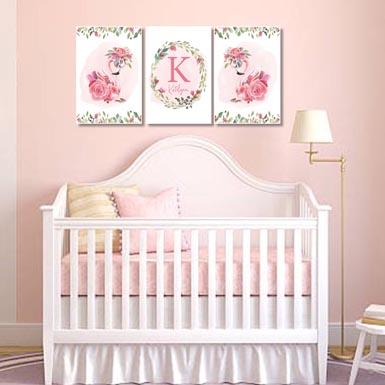 Girls: Set of 3 - Floral Flamingo Canvas & More