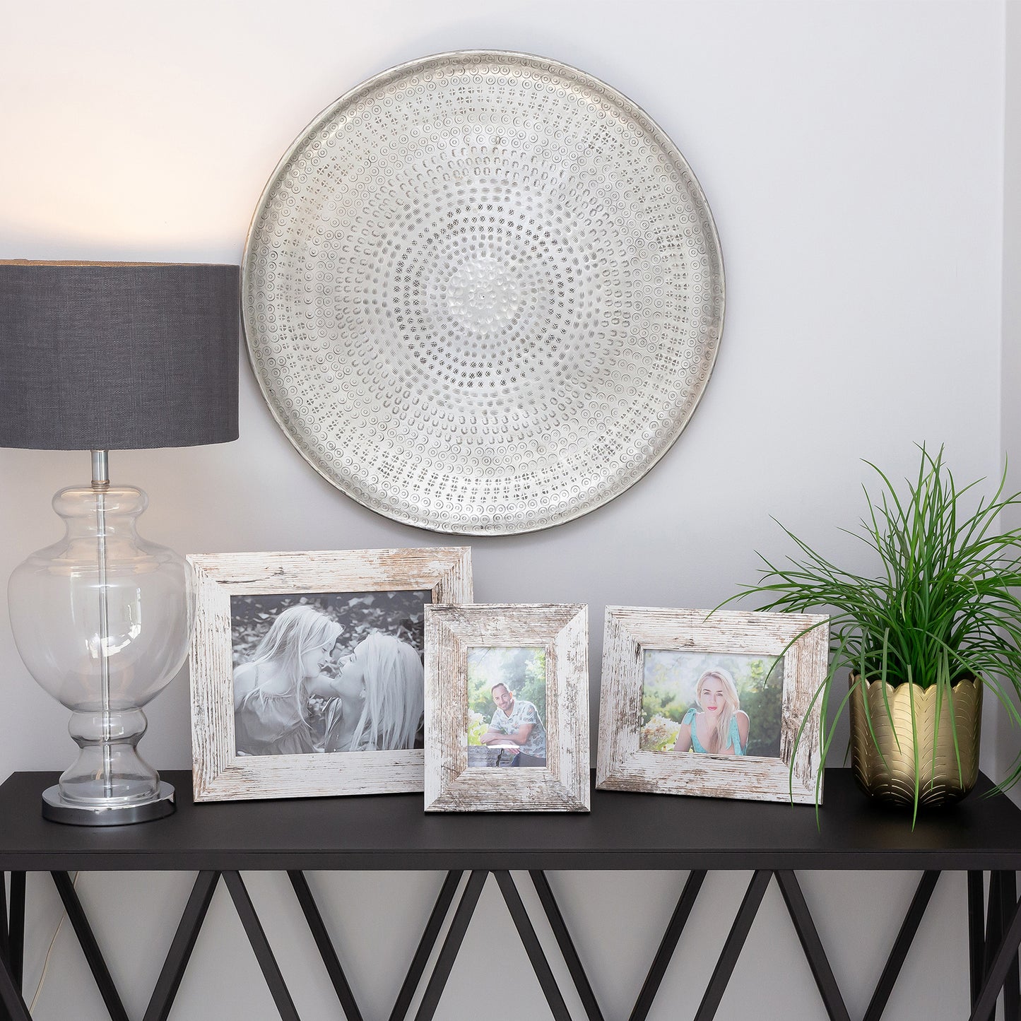 Photo Frame with your  picture! - 20x25cm -  White  Stressed