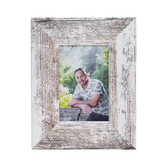 Photo Frame  with your  picture!-  13x18cm -  White  Stressed