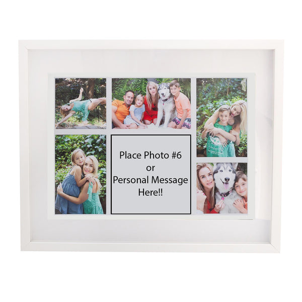 Photo Frame with multiple pictures & optional message  -40x50cm -  Shadow Box -  Black/White