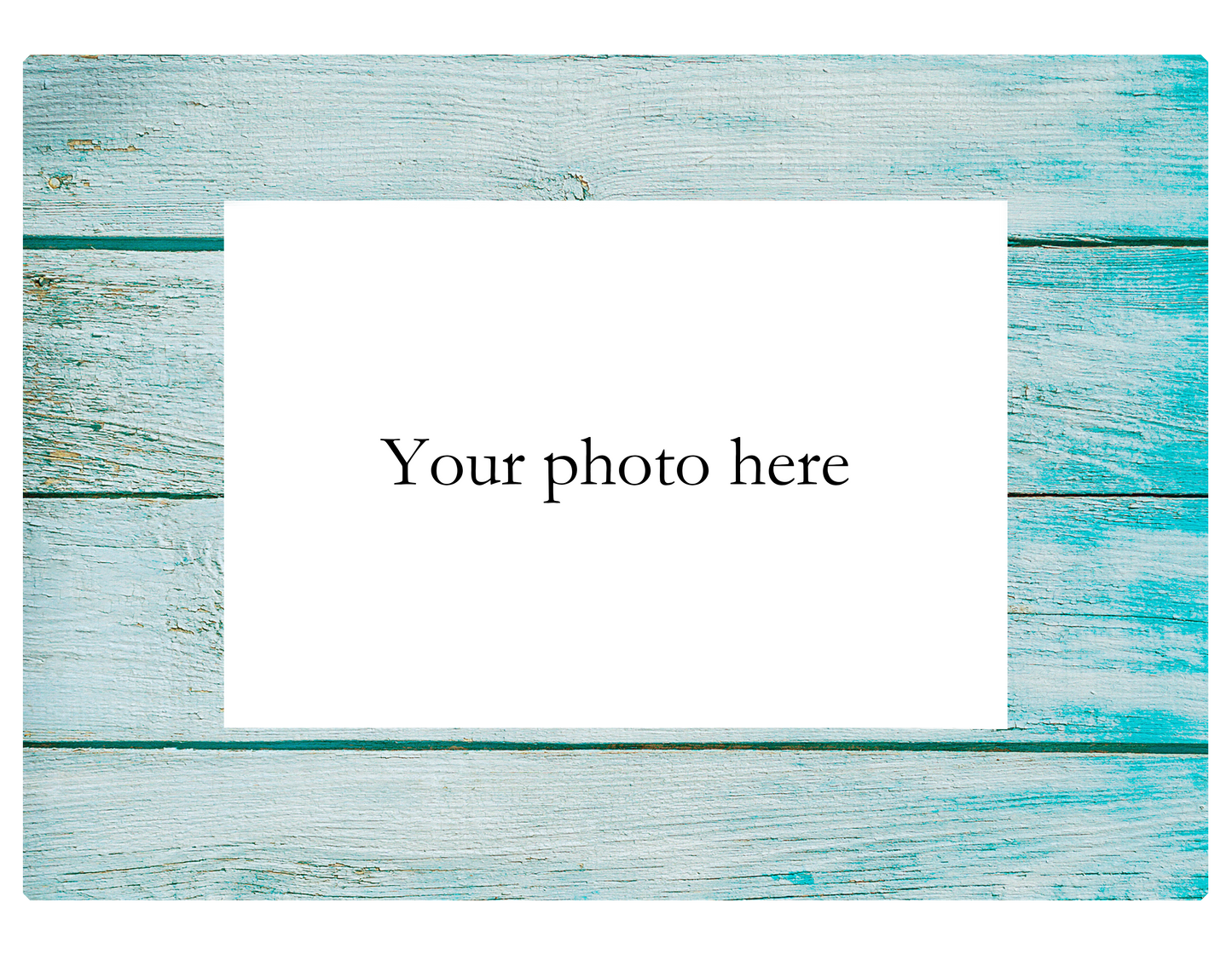 Magnetic Photo Frames for Fridge- Blue Wood (Pack of 4)