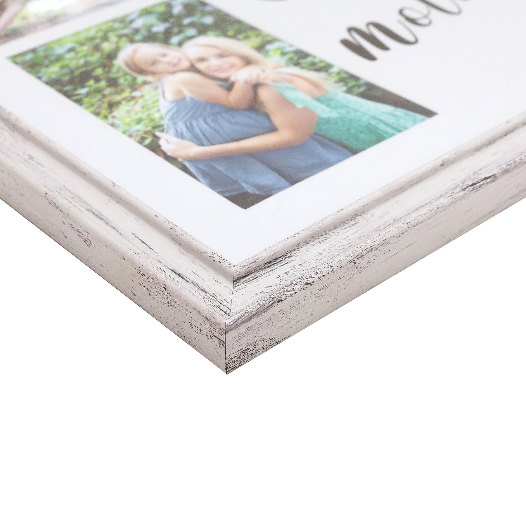 Photo Frame with multiple pictures & optional message - A3  30X40cm -  White  Stressed