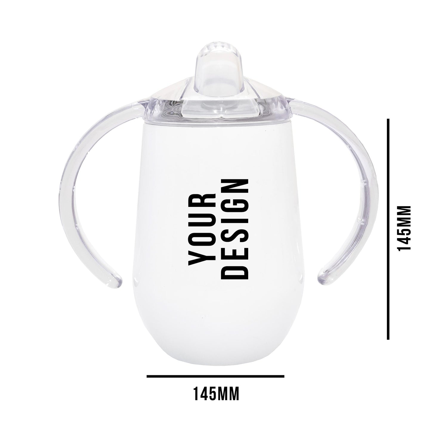 Personalised  Double wall Stainless Steel baby sippy cup (egg shape white)