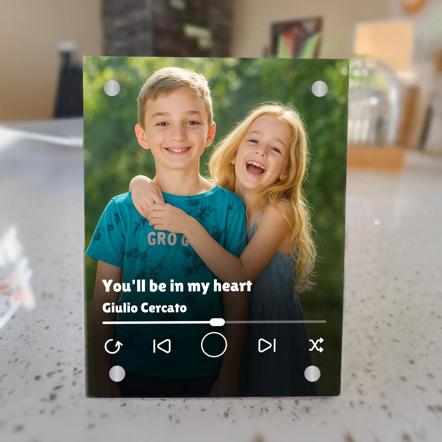 Personalized Musical Photo Display Stand - Pre-loaded with Selected Song