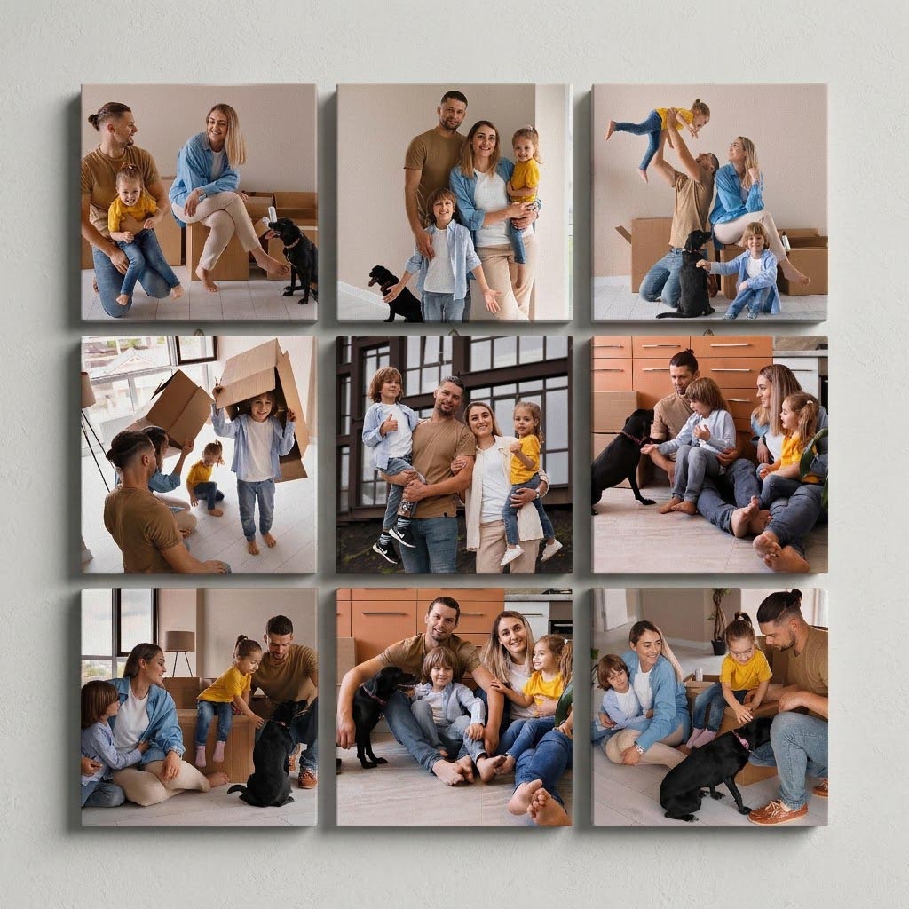 9 Piece Squares Canvas Print Combo Special (200x200mm)