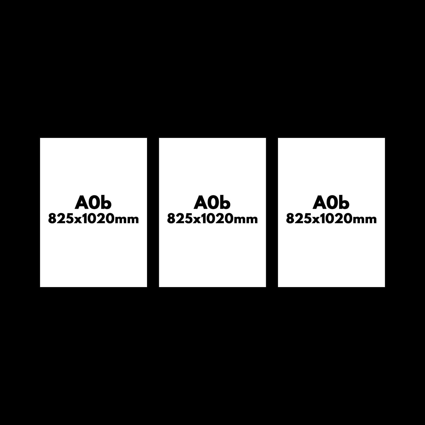 Set of 3 Very Large A0b Canvases with Premium Floating Outer Frames