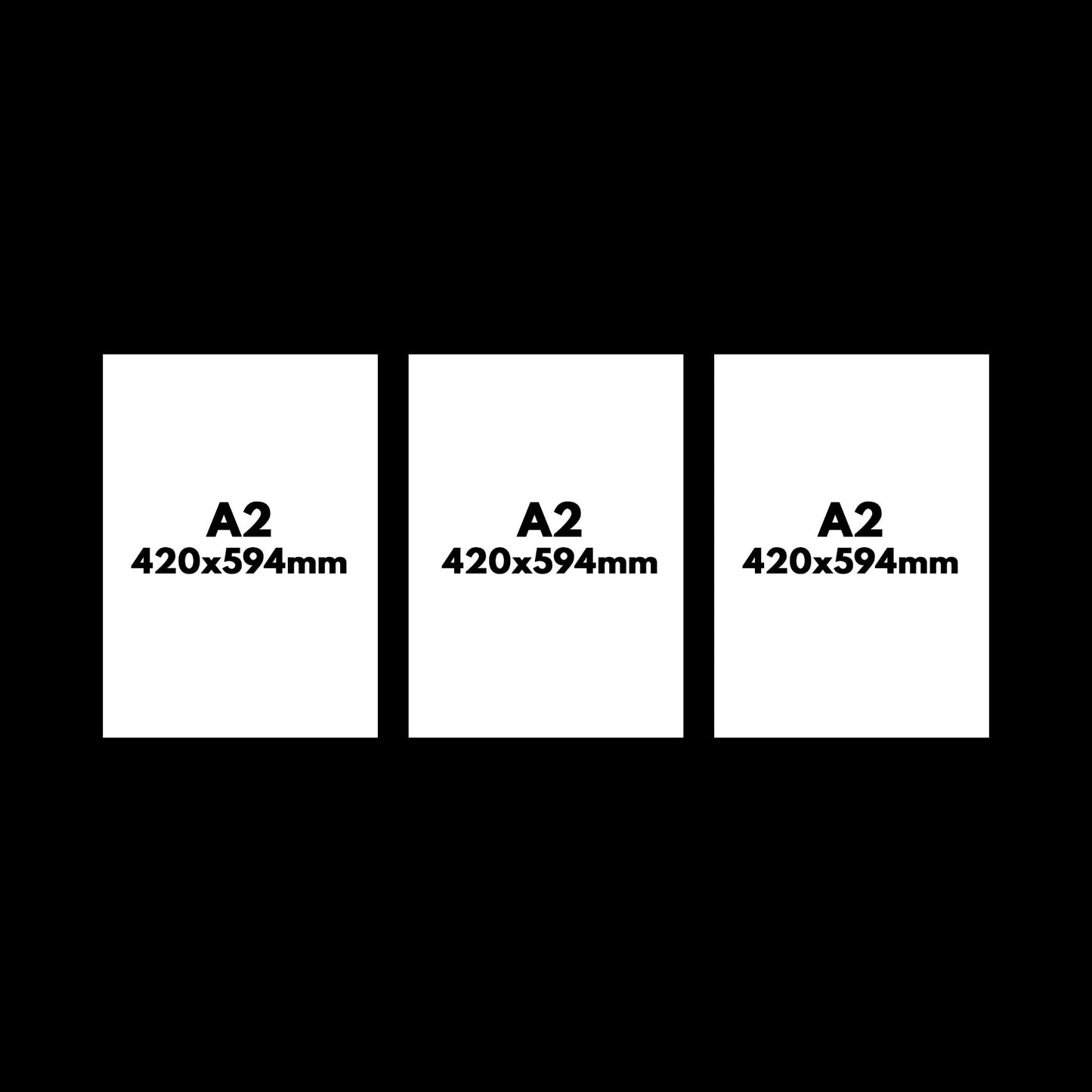 Set of 3 x A2 Canvases with Premium Floating Outer Frames