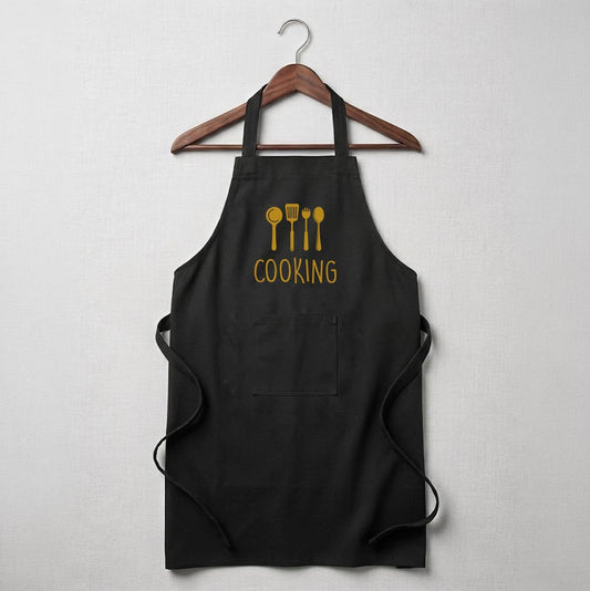 Personalised Apron - Cooking (Black)