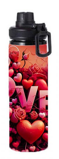 Valentine - Love Design on Tumbler, Can, Flask, or Water bottle