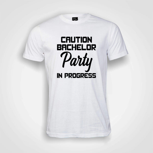 Caution Bachelor party in progress - Men's T-Shirt (round neck)