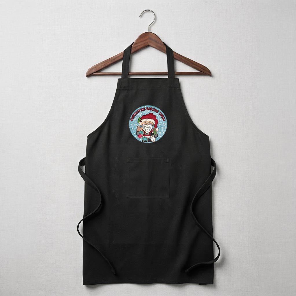 Personalised Apron - Christmas Baking Crew Santa (Black)