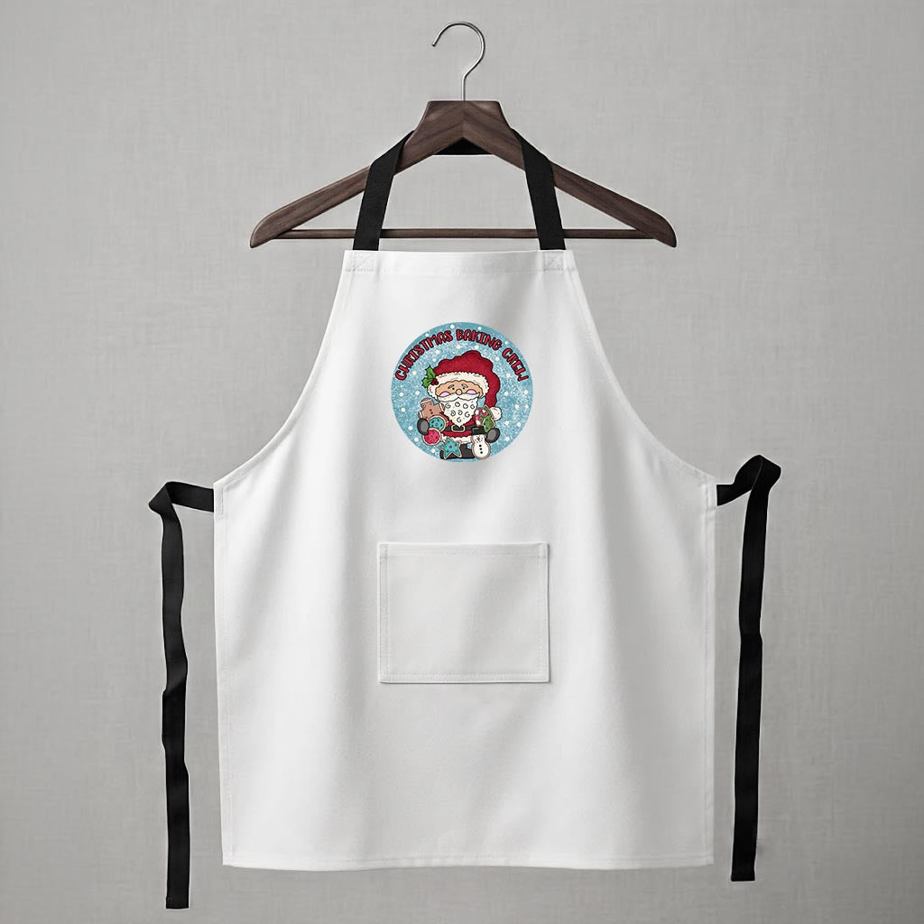 Personalised Apron - Christmas Baking Crew Santa (White)