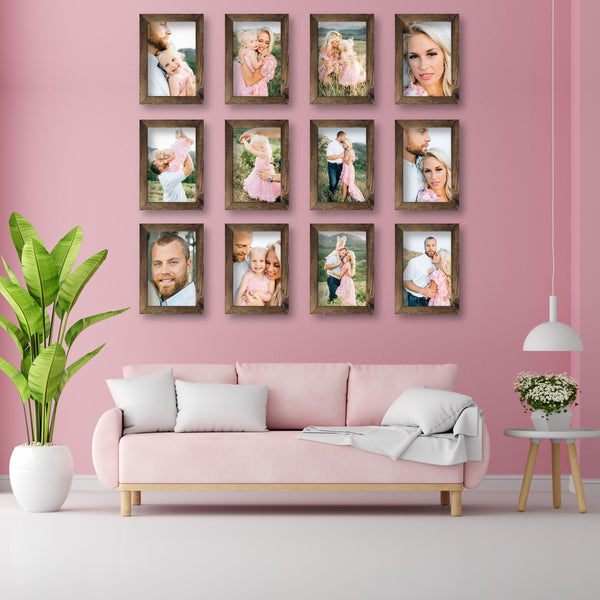 Virtual Frame Combo 12 Pc  | A Sizes | (Available in Dark, Medium & Light Wood)