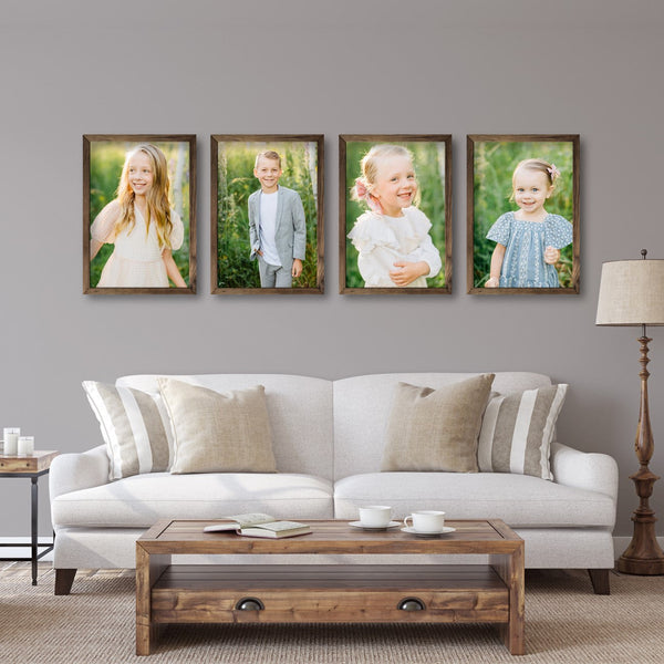 Virtual Frame Combo 4 Pc  | A Sizes | (Available in Dark, Medium & Light Wood)