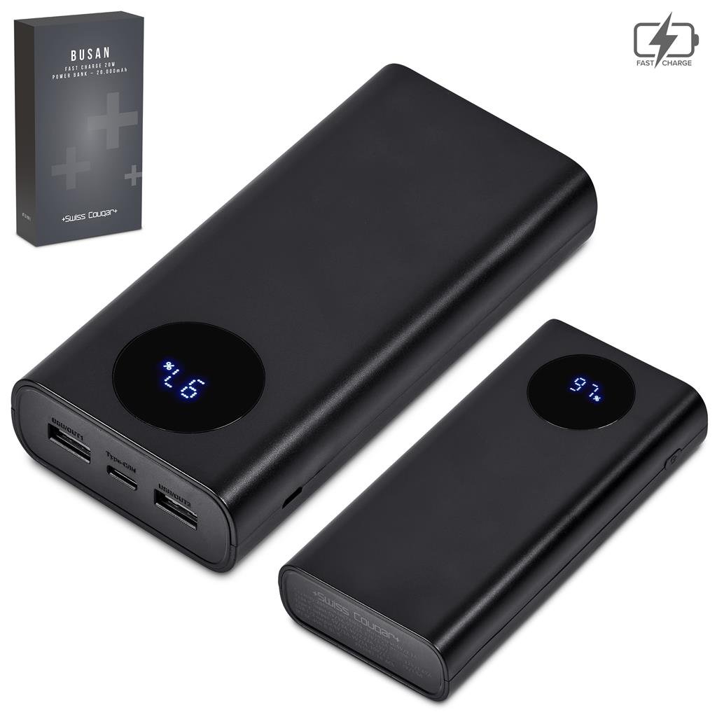 Swiss Cougar Busan Fast Charge 20W Power Bank - 20,000mAh