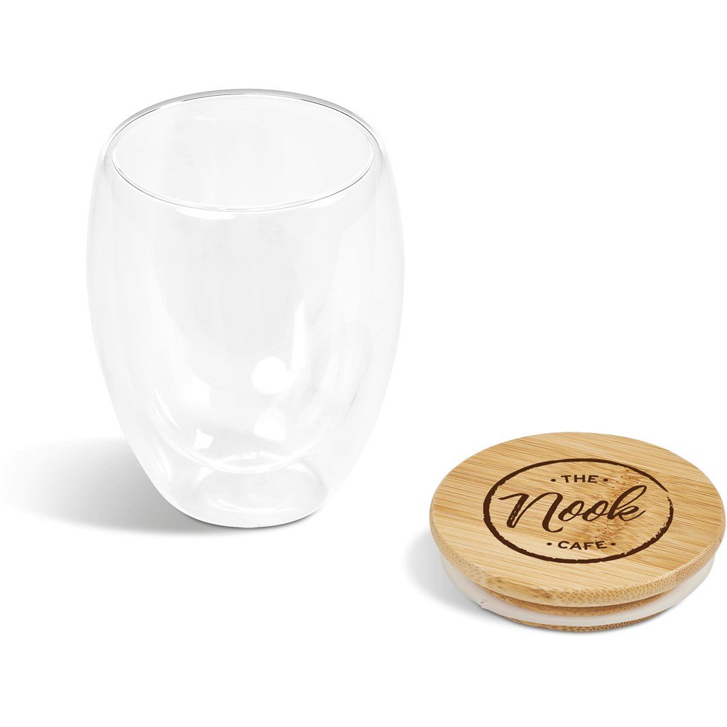 Okiyo Moco Glass & Bamboo Double-Wall Cup - 350ml
