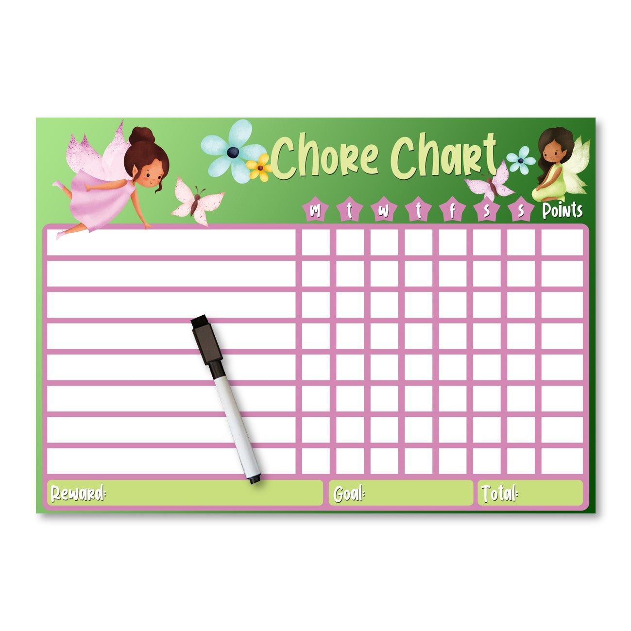 Kids Reward / Chore Chart (Fairies)