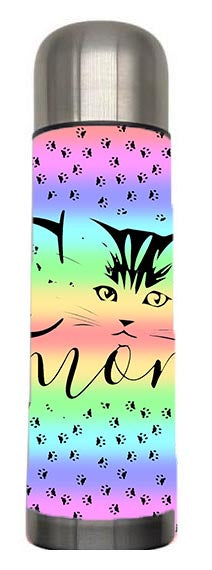 Cats - Rainbow Cat Mom Design on Tumbler, Can, Flask, or Water bottle