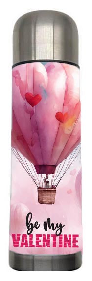 Valentine - Be my Valentine heart balloon Design on Tumbler, Can, Flask, or Water bottle