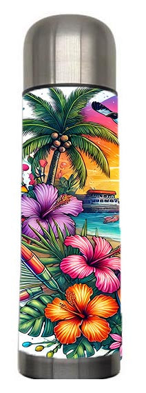 Summer - Colorful Summer Vibes Design on Tumbler, Can, Flask, or Water bottle