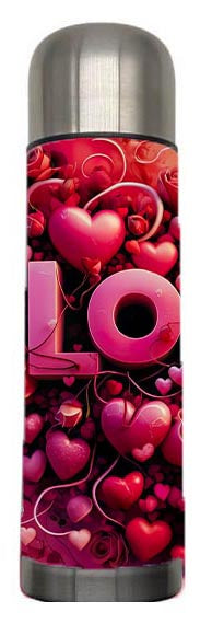 Valentine - Love Design on Tumbler, Can, Flask, or Water bottle